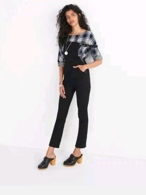 Madewell Cropped/short Black Denim Overalls XS Grunge Dark Academia